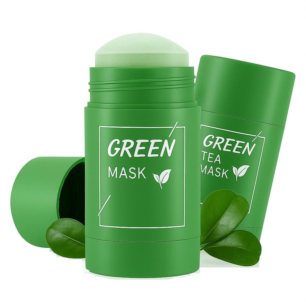 Green Tea Stick Face Mask For Blackhead Remover, Anti Acne, Oil Control,Deep Clean Pore,Purifying Solid Cleansing Clay Stick Mas