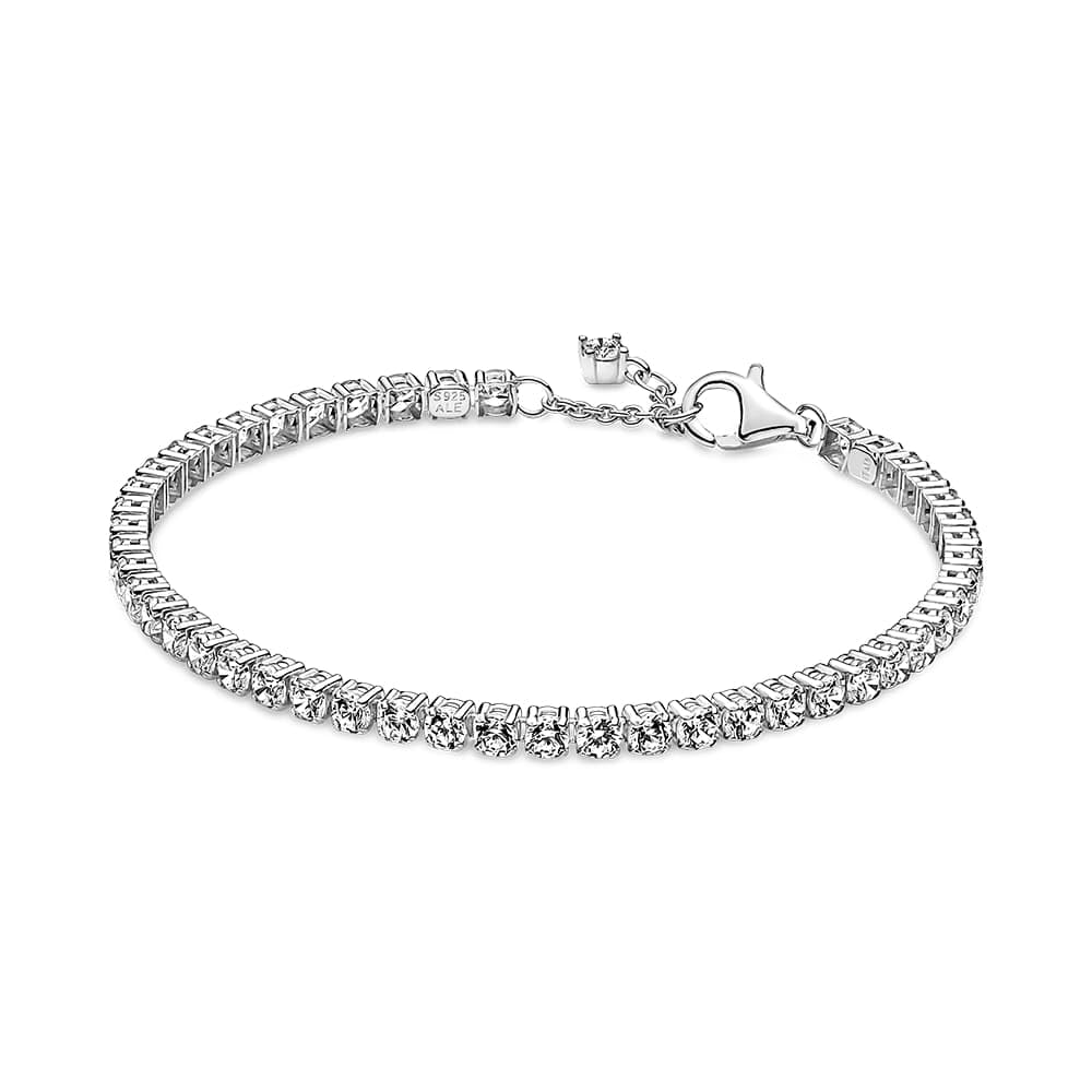 Pandora Sparkling Tennis Bracelet - Sterling Silver & Cubic Zirconia Bracelet for Women Timeless Collection - Gift for Her - 18 