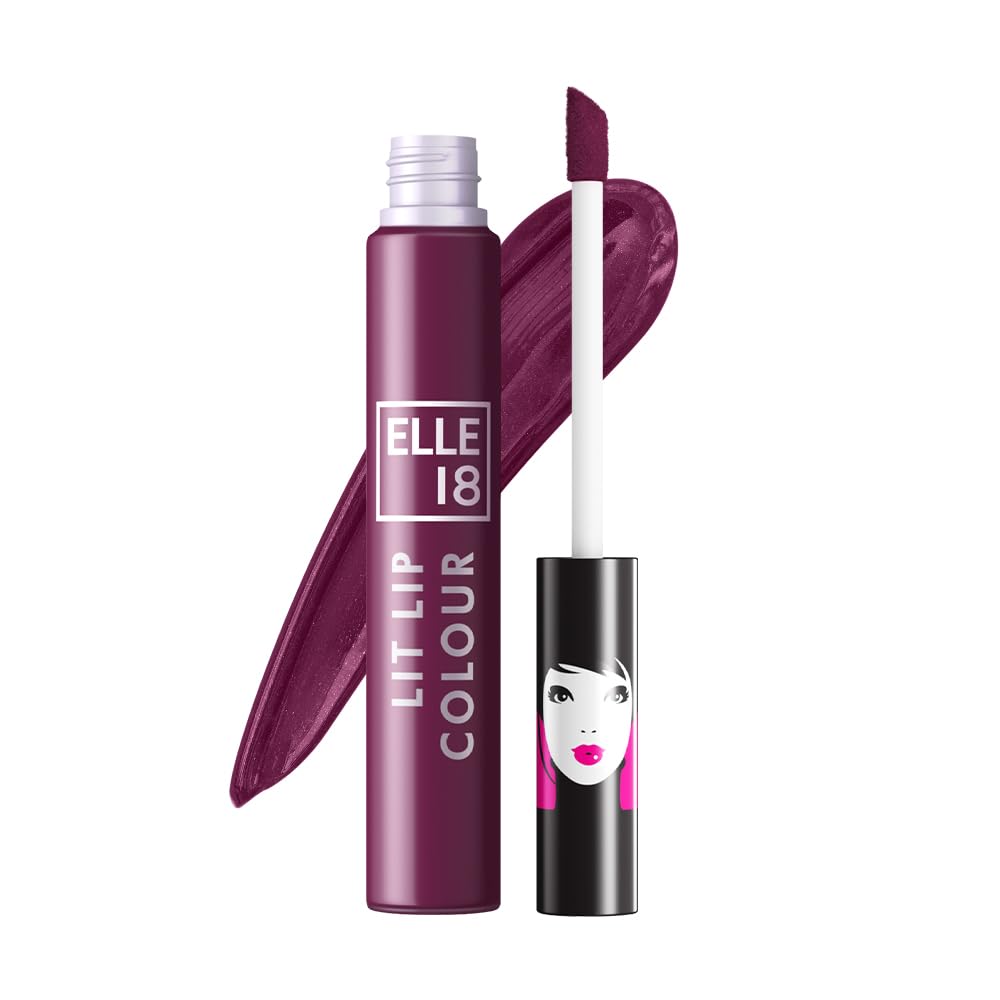 Elle 18 Lit Lip, Matte Finish, Sangria Blanca, 16 Hrs Long Lasting Liquid Lipstick, Smudge And Transfer Proof Lipstick, One-Stro