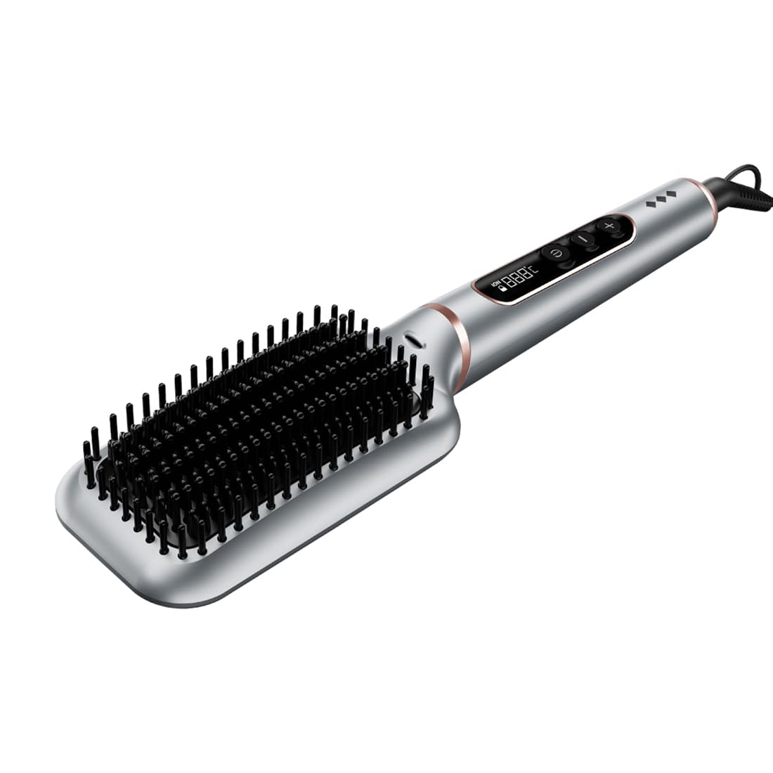 Hair Straightener Brush With Tourmaline Ceramic Coating, Triple Bristle, Thermo-Protect Technology,130-210 Versatile Styling, La