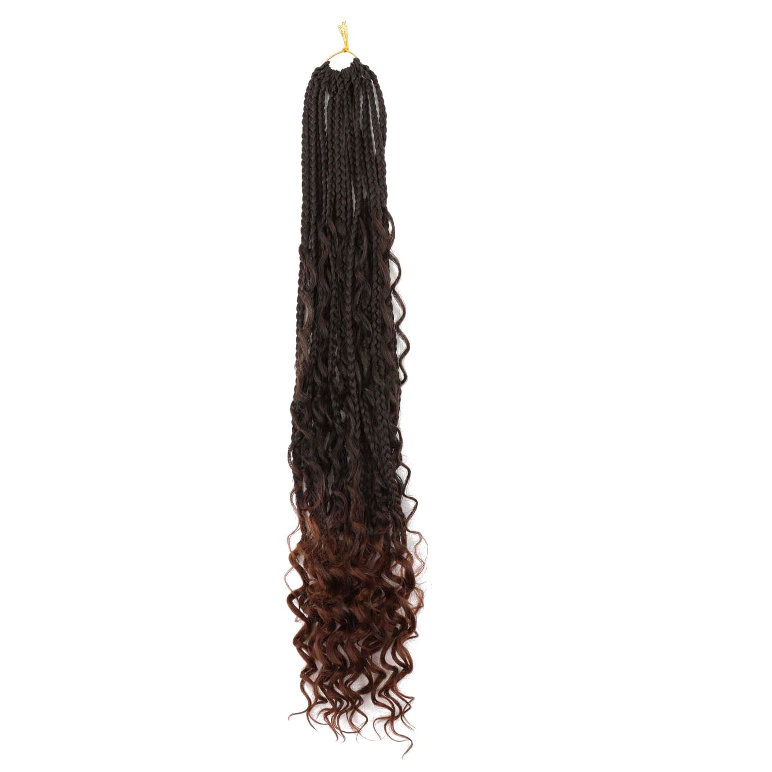 LMZIM 24 Inch 8 Packs Boho Box Braids Crochet Hair Bohemian Crochet Box Braids with Curly Ends Messy Pre-looped Hippie Braids Br