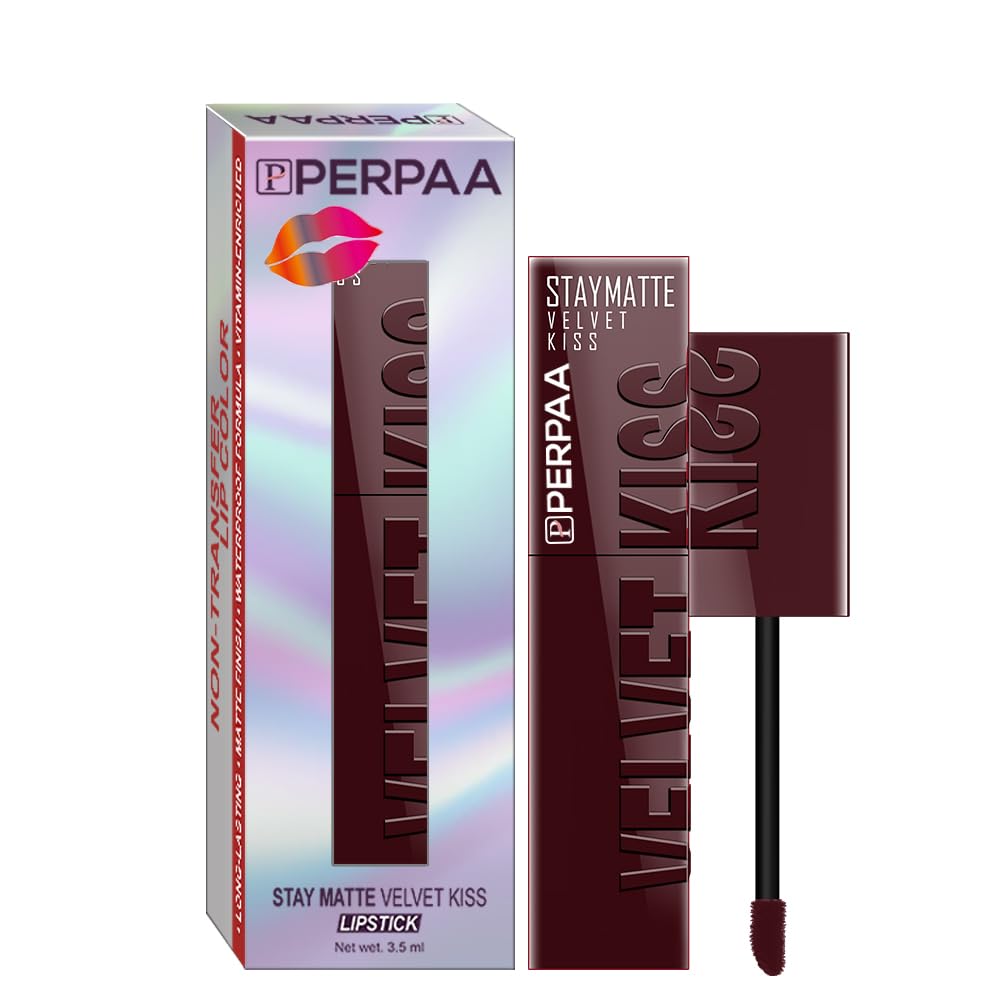 Perpaa Velvet Kiss NonTransfer Matte Liquid Lipstick, LongLasting & Waterproof Formula