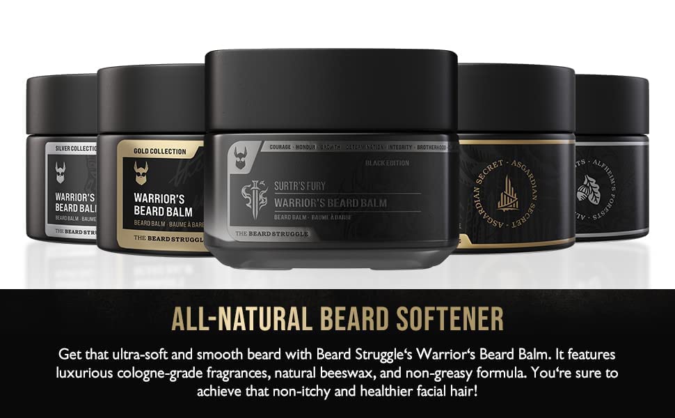 The Beard Struggle Warriors Beard Balm - Platinum Collection, Surtr'S Fury - Non-Greasy Low-Hold Formula, Luxurious Cologne-Grad