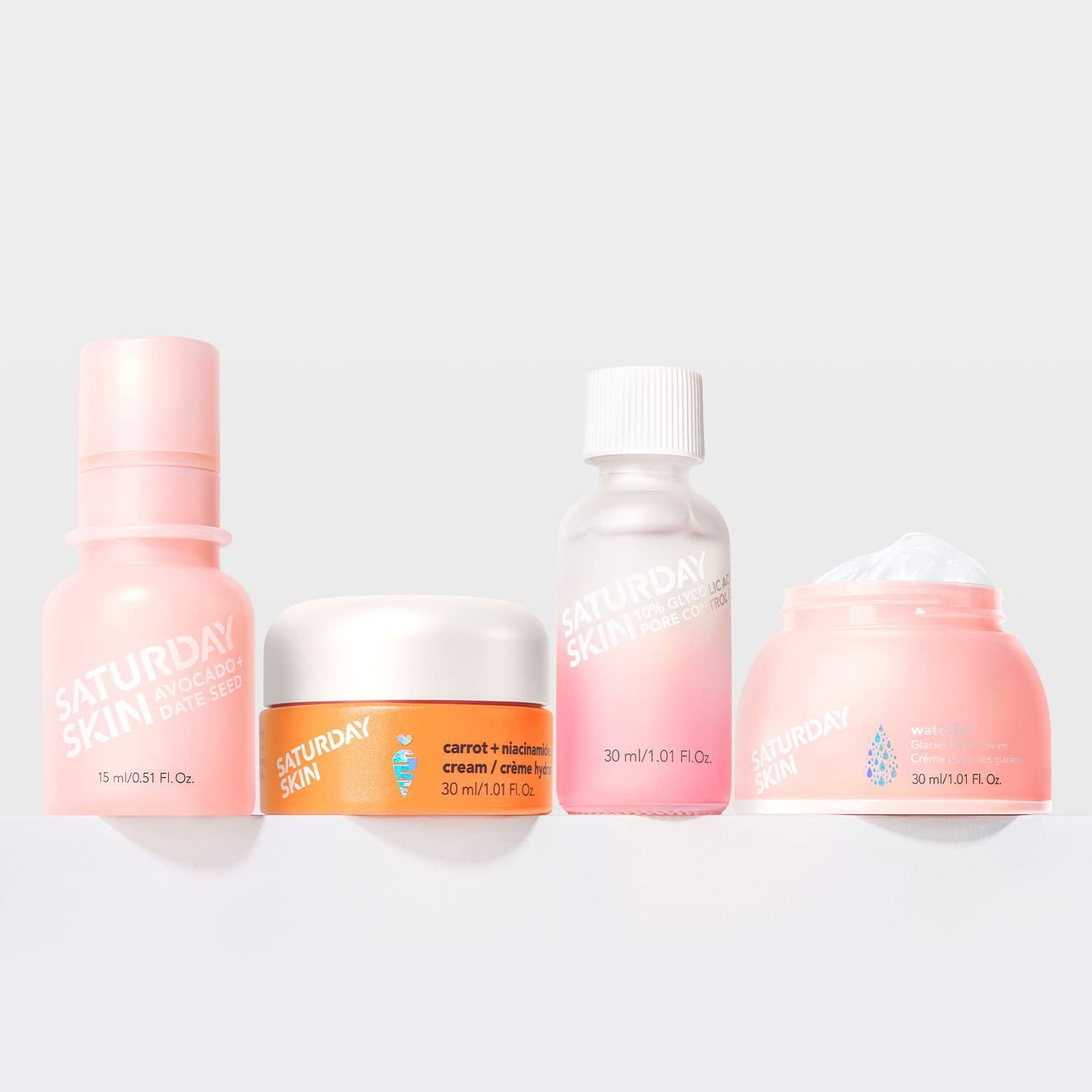 Saturday Skin Face Moisturizer Water Cream Mini Size, Vegan Natural Facial Moisturizer Oil-Free Gel Cream From Alaska Glacier Wa
