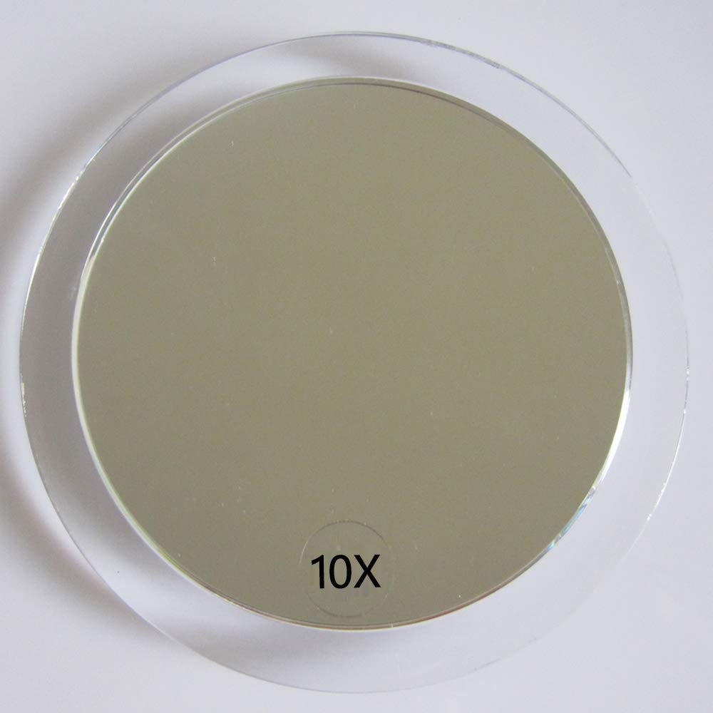 Santoo 10X Magnifying Mirror With 3 Mounting Suction Cups Use For Precise Makeup - Eyebrows/Tweezing - Blackhead/Blemish Removal