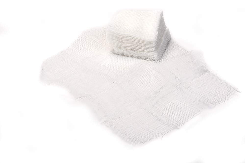 INTRINSICS 401423 Med-Esthetic 100% Cotton Large 12-Ply Gauze 4x 4 - 200 Count