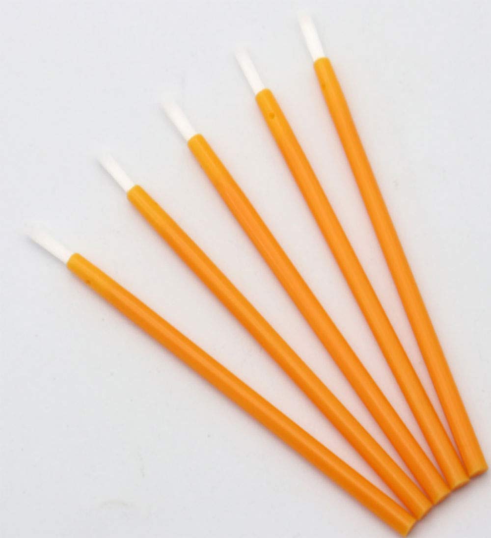 Huachnet Orange Disposable Lipstick Gloss Wands with Soft Brush Head Makeup Kits-Pack of 100