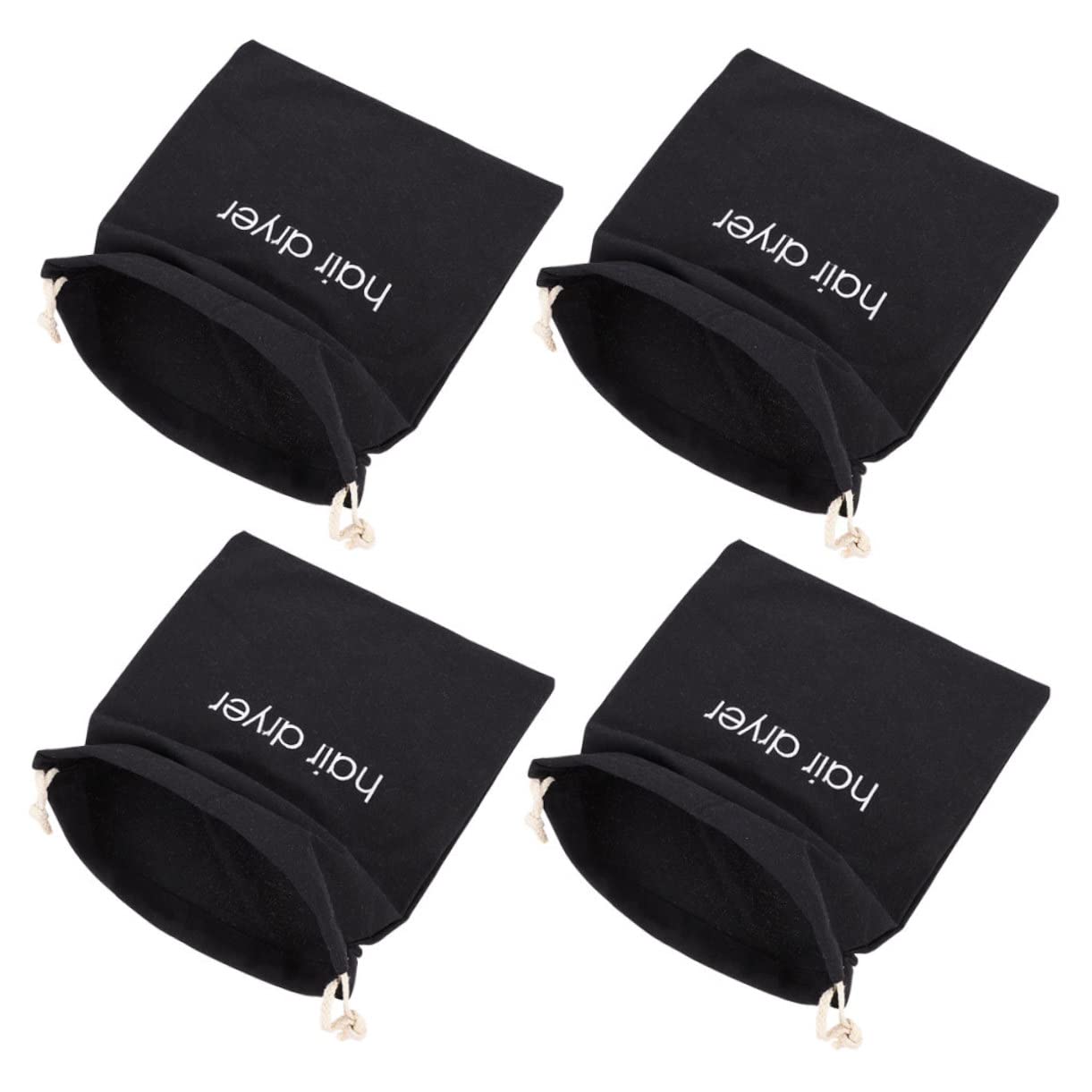 DEARMAMY 4pcs Multifunction Hair Dryer Organizers Drawstring Storage Bag for Hair Blow Dryer