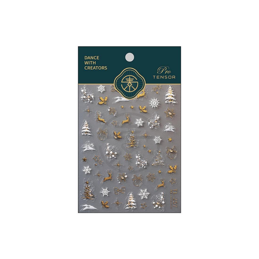 Christmas Nail Art Stickers 5D Embossed Gold Elk Nail Stickers Self-Adhesive Snowflake Bow Xmas Tree Rhinestone Star Elk Nail De