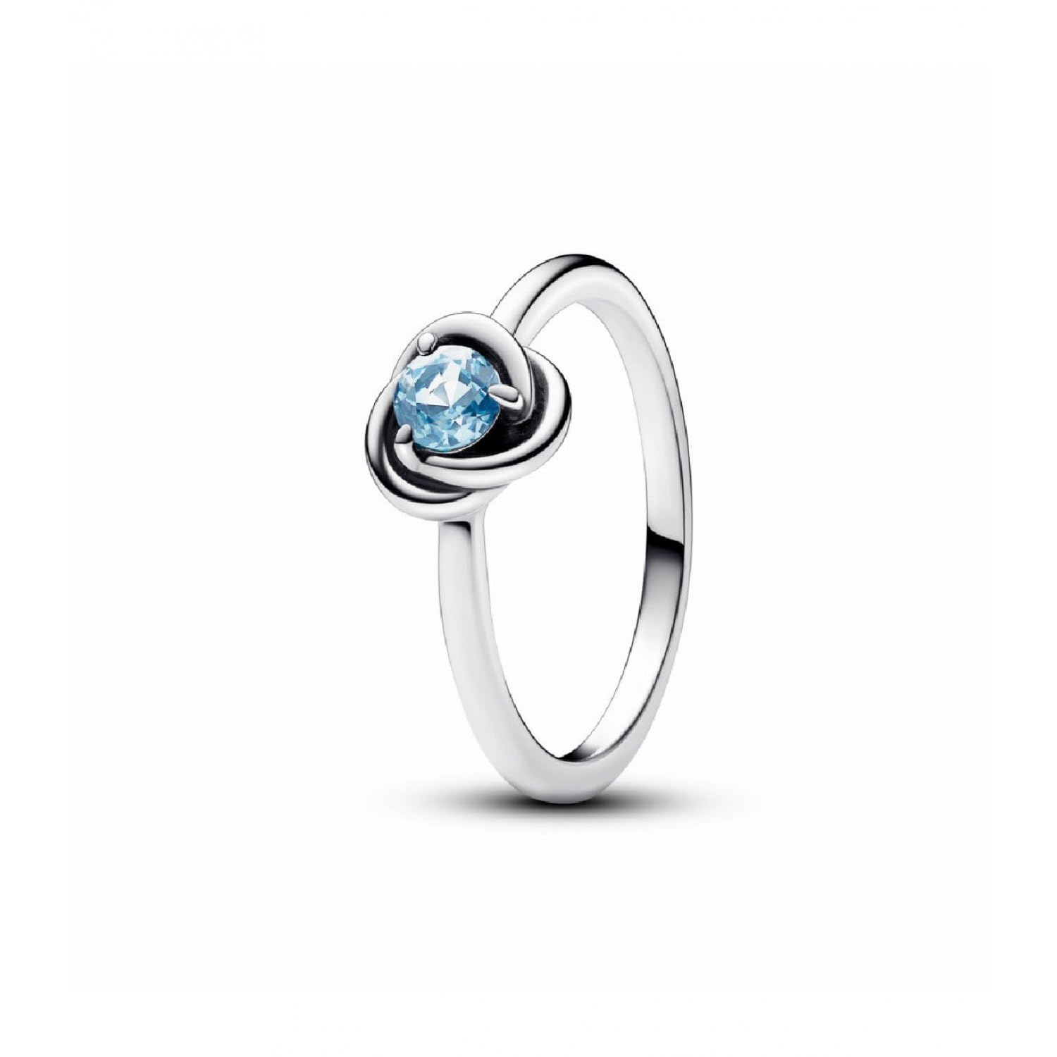 PANDORA Ring in Sterling Silver Circle Eternity Blue Aquamarine 192993C03, for Women, Est  ndar, Metal, No Gemstone, Est  ndar, 