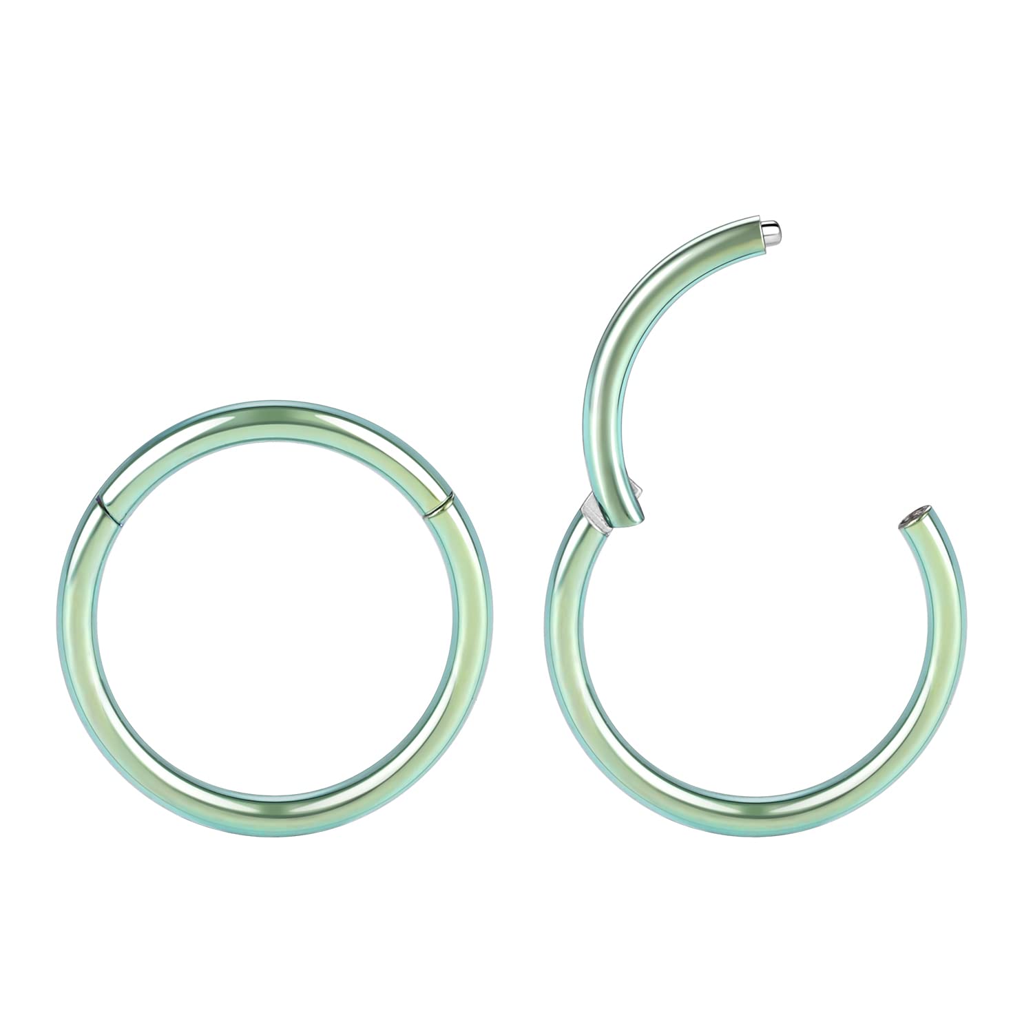 GAGABODY 16g Nose Ring Hoop Earrings Green Nose Hoops 16 Gauge Lip Rings Septum Hoop Seamless Septum Clicker 8mm Septum Ring Car