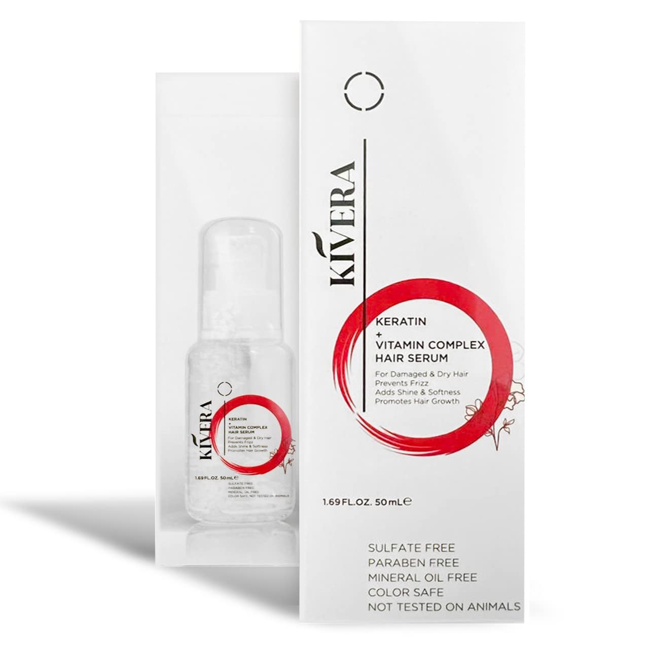 KIVERA Keratin + Vitamin Complex Hair Serum  Hair Growth Serum for Frizzy & Damaged Hair  Anti Frizz Serum for Men & Women, 1 