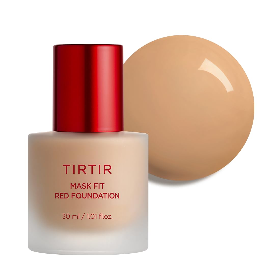 TIRTIR Mask Fit Red Foundation?Long Lasting Flawless Coverage, Energy Essence, Lightweight, Hydrating, Pore-Blurring, Breathable