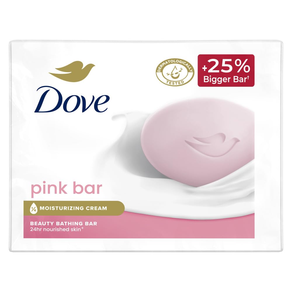 Dove Pink Beauty Bar Pack Of 3, 125G Each For Even Toned Nourished Skin With Plant Based Cleansers And Ph Balanced Formula