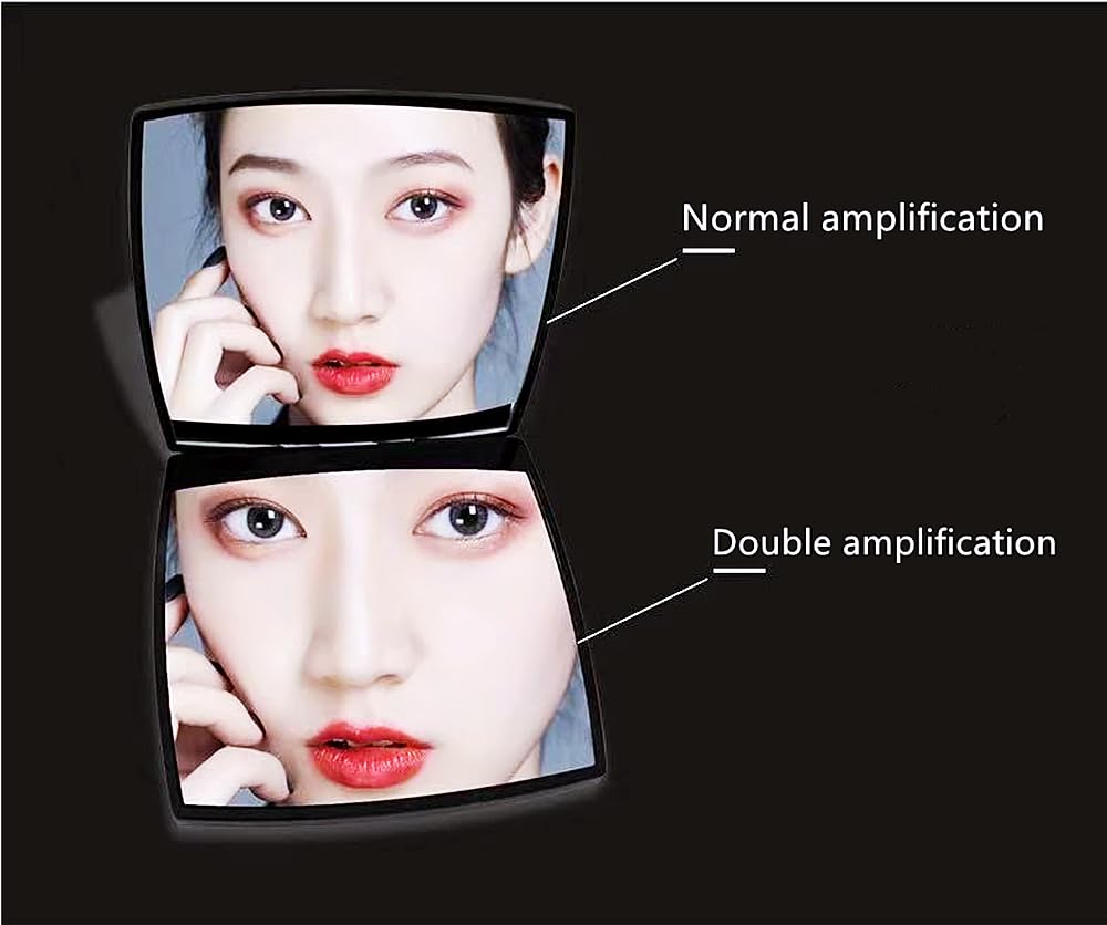 EUTECH 6 Pcs Fashion Compact Cosmetic Mirror, Elegant Compact Purses Makeup Mirror, Small Compact Mirror 2 x 1 Magnification, Sq