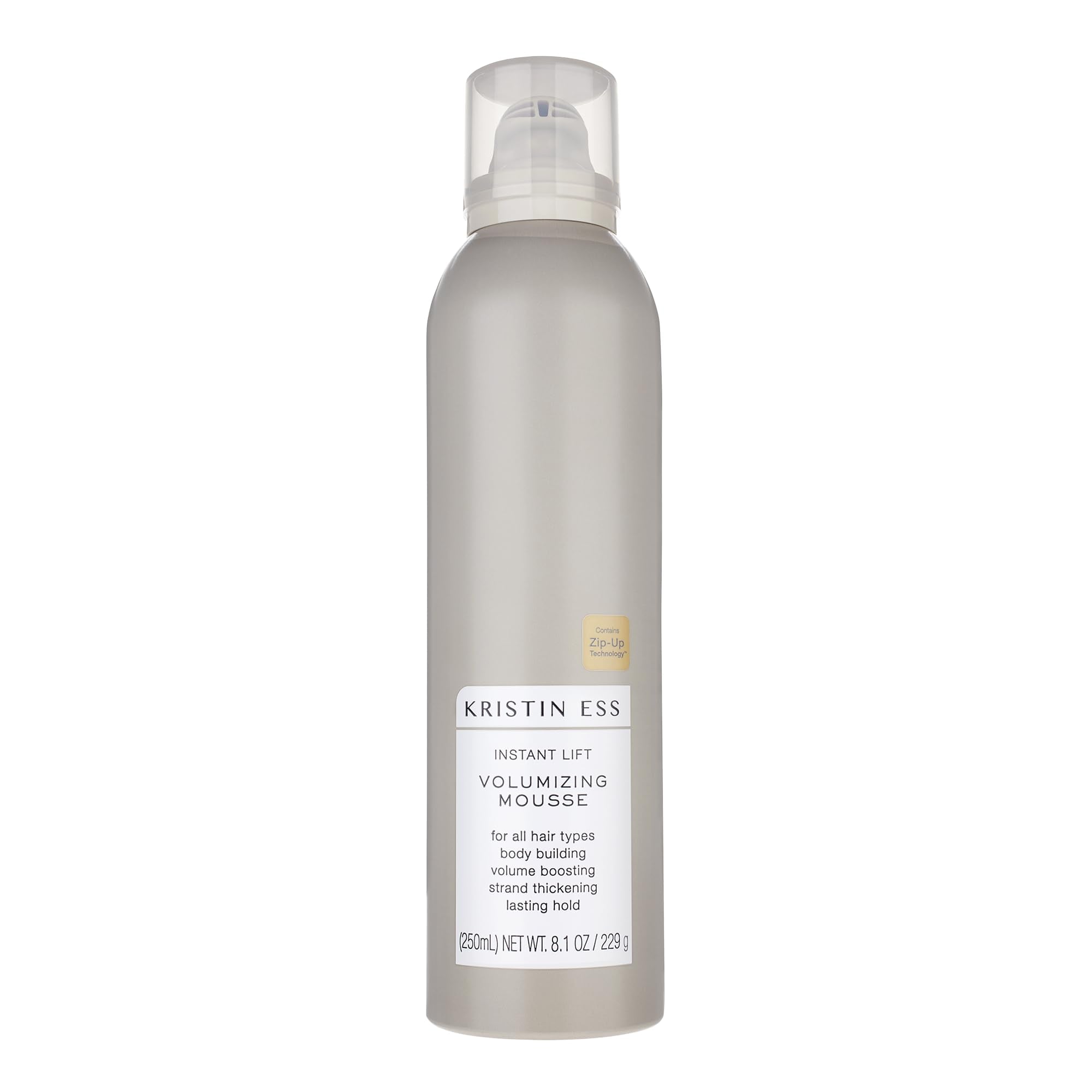 Kristin Ess Hair Instant Lift Volumizing Mousse with Castor Oil - Boosts Volume + Thickens, Body Building, Lasting Hold, Non Sti