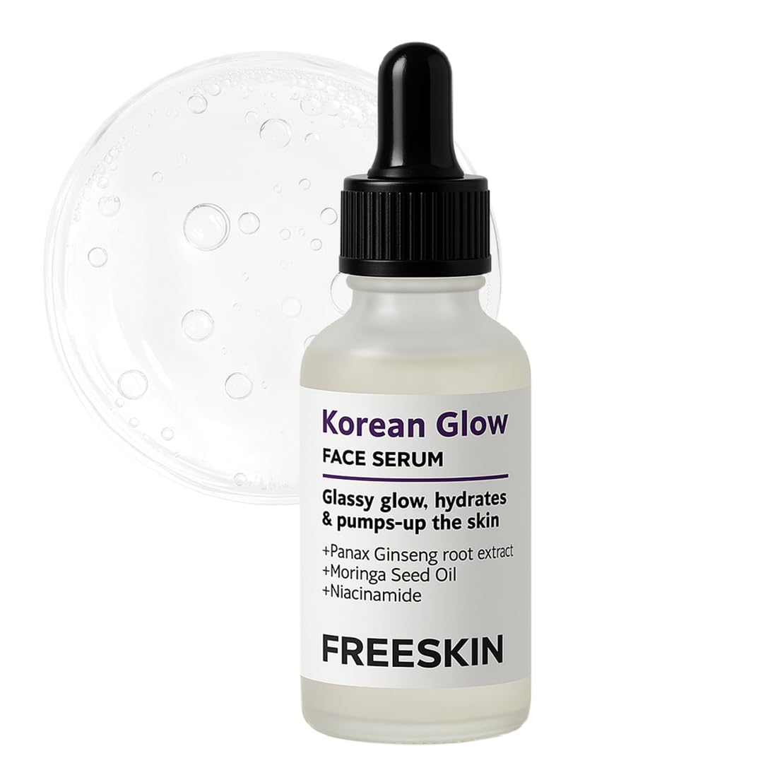 Free Skin Korean Glow Face Serum With Panax Ginseng Root Extract, Moringa Seed Oil & Niacinamide | Glass Skin Effect, Deep Hydra
