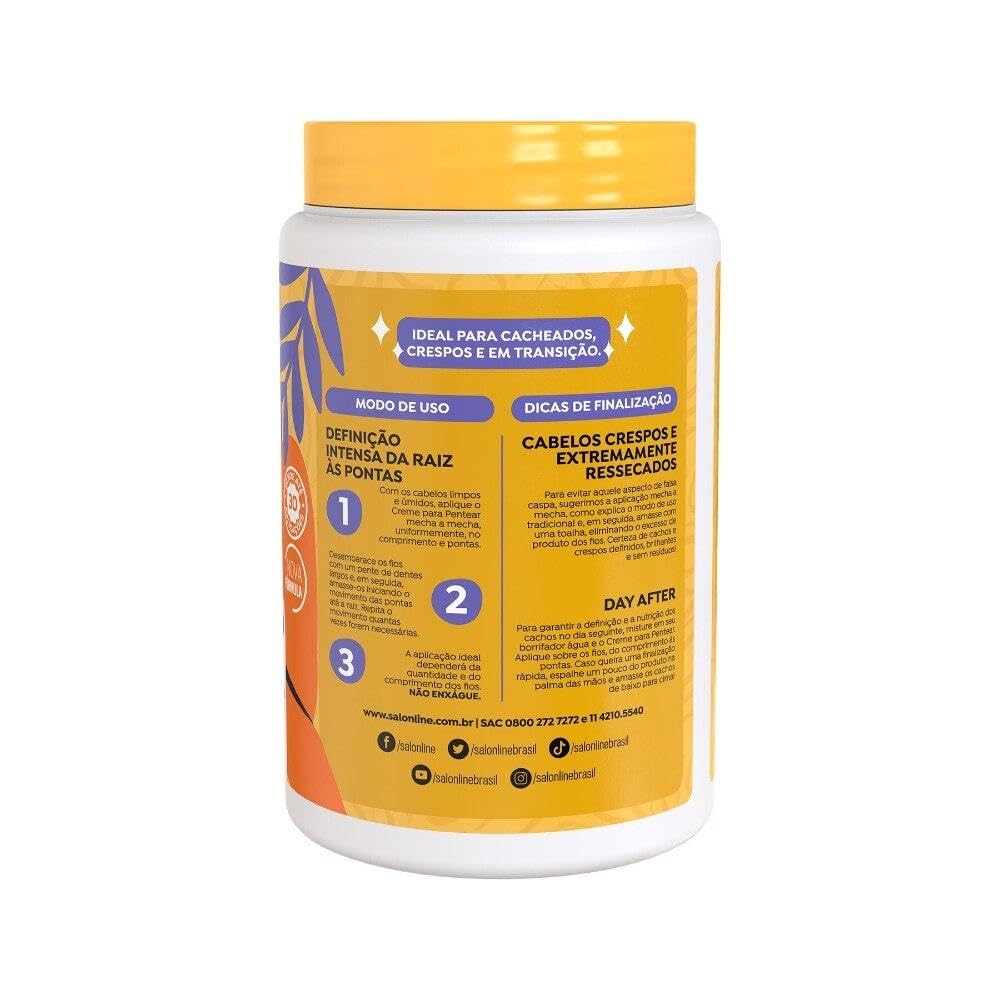 Salon Line - Linha Creme para Pentear - Brilho Umidificado 1000 Gr - (Combing Cream Collection - Wet Look Net 35.27 Oz)