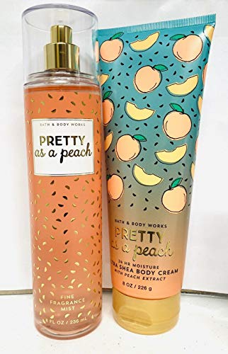 Bath & Body Works ~ Signature Collection ~ Pretty As A Peach~ Gift Set~ Fine Fragrance Mist & Ultra Shea Body Cream