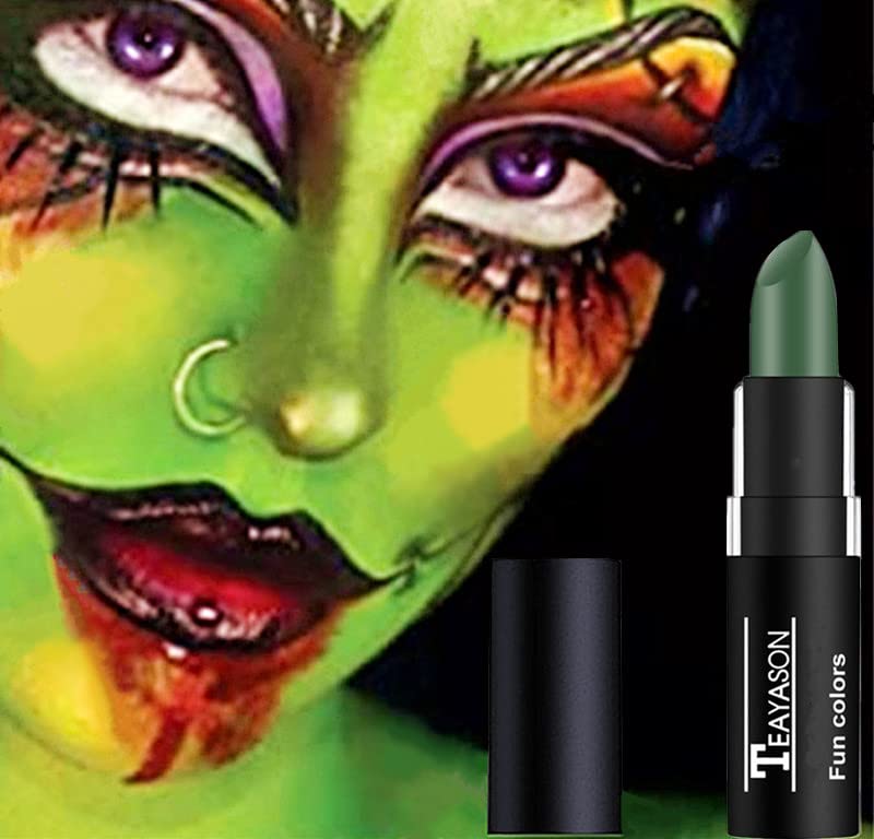 Go Ho Witch Makeup Green Face Paint,Green Eye Black,Camo/Hunting Face Paint Stick,Green Body Paint Professional Sfx Makeup,Safe