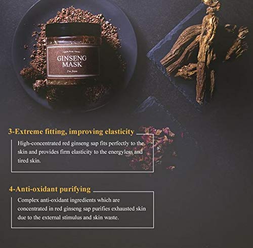 I'M From] Ginseng Mask, Detox, Elasticity, Prevent Fine Lines, 3.97% Ginseng Extract, 120G, 4.23Oz