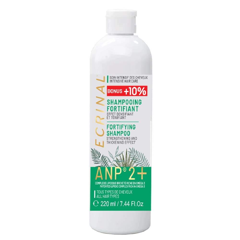 Ecrinal Sulfate-Free Fortifying Shampoo with ANP2+ for Strong, Shiny Hair - Restores Volume, Suppleness, and Resistance to Dull,