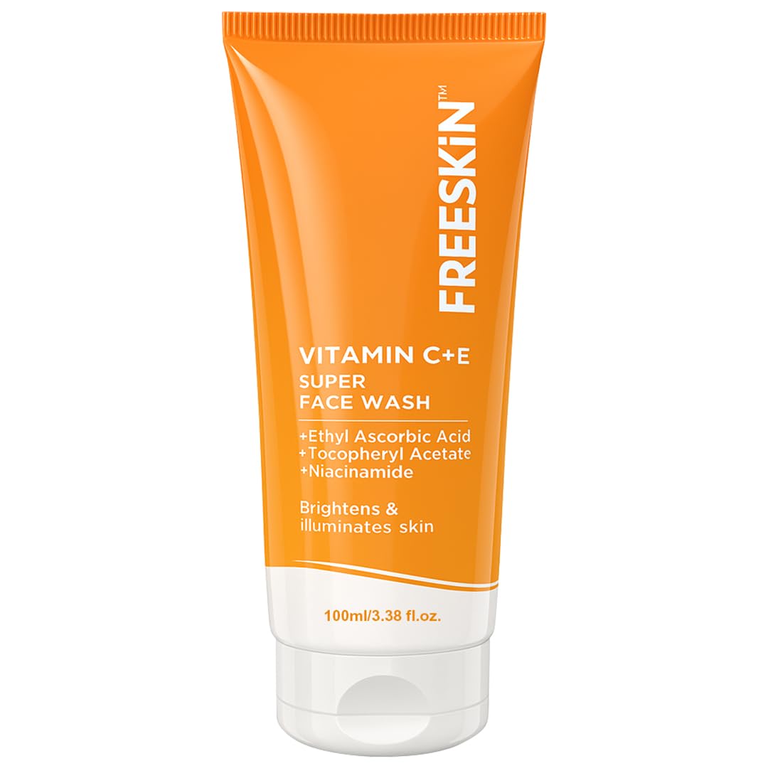 Freeskin Vitamin C & E Supar Face Wash With Niacinamide, Ethyl Ascorbic Acid & Tocopheryl Acetate  Brightens, Illuminates & Eve