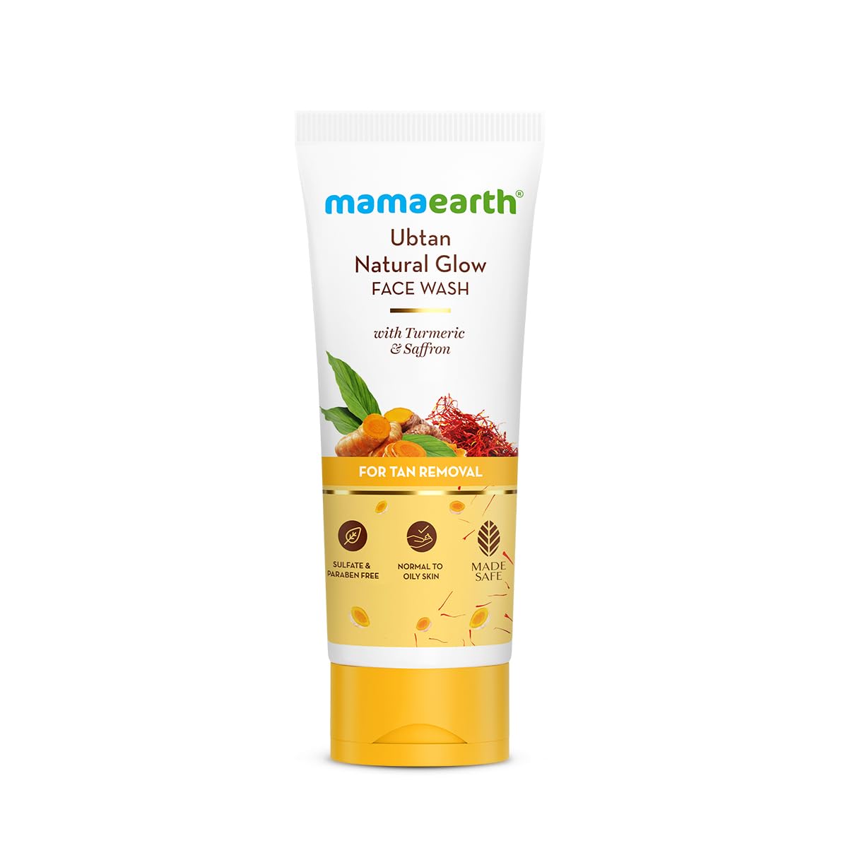 Mamaearth Ubtan Natural Glow Face Wash With Turmeric & Saffron For Tan Removal - 200 Ml | Removes Tan | Brightens Skin | Exclusi