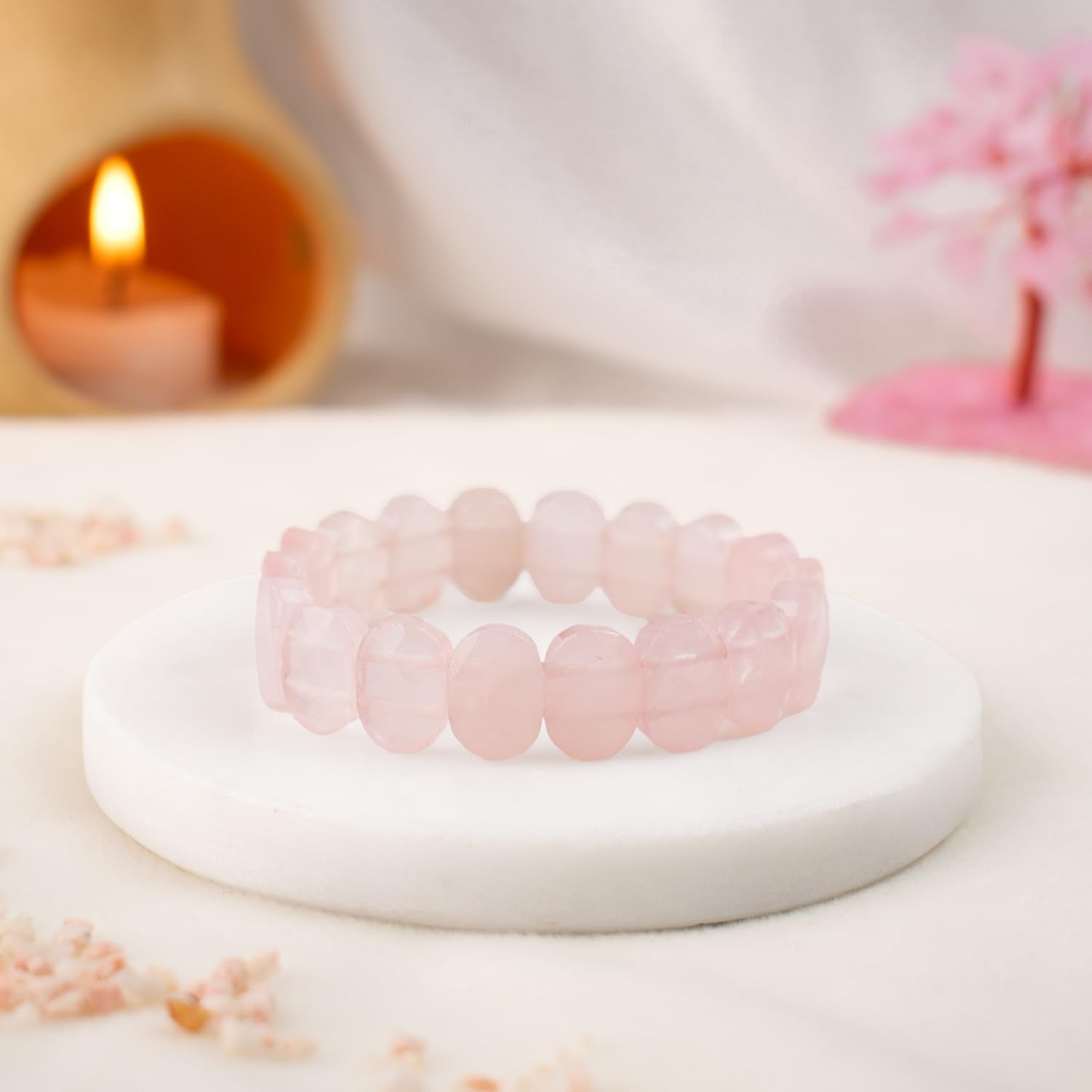 Rose Quartz Flat Bracelet