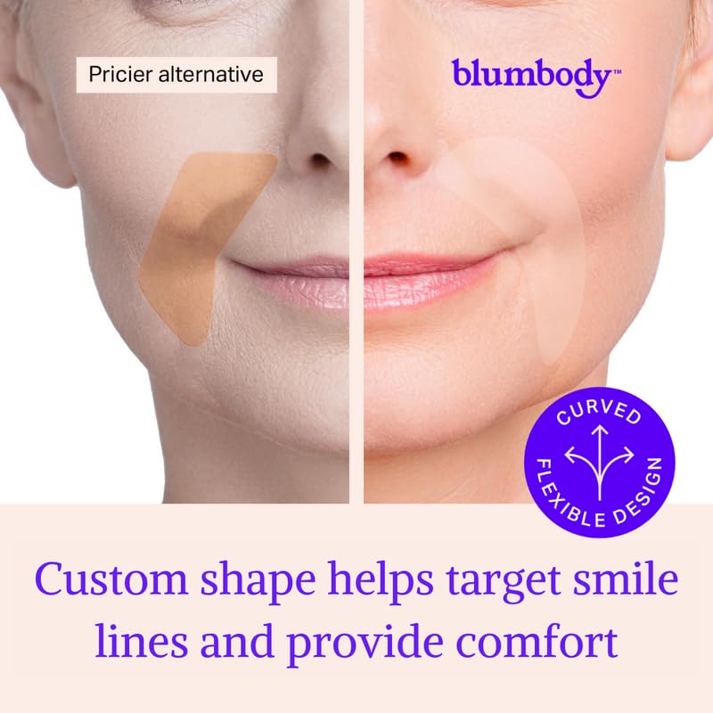 Blumbody Face Wrinkle Patches - Anti Wrinkle Facial Patches To Smooth Smile Lines - Non-Silicone Face Patches Wrinkles Tape For