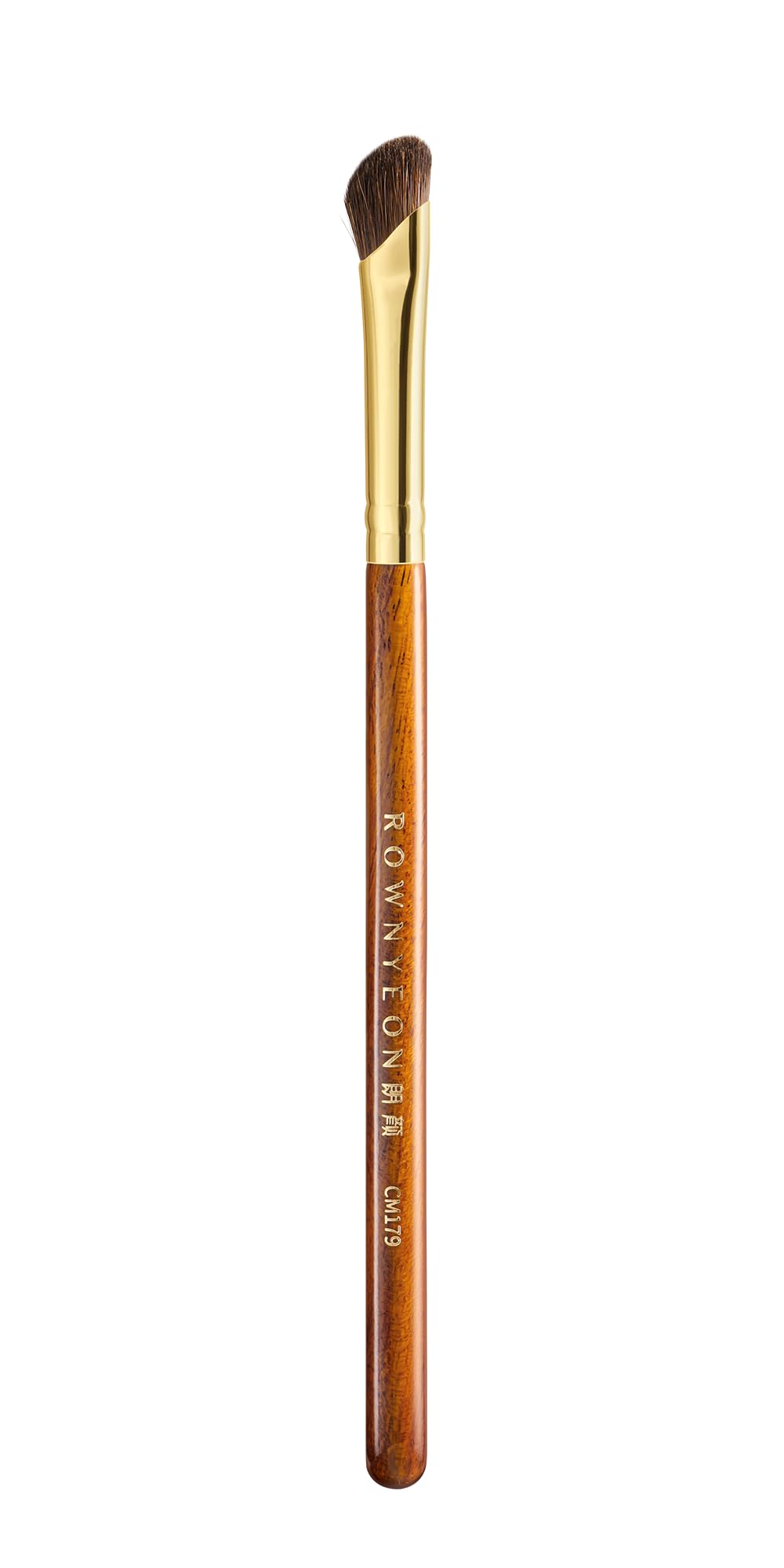 Desert Oak Series Nose Contour Brush - Angled Pony Hair Bristles for Seamless Sculpting, Dual-Use with Cream/Powder, Ebana Handl