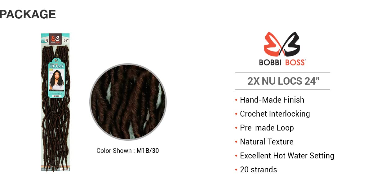 (6-Pack) Bobbi Boss Synthetic Hair Crochet Braids African Roots Braid Collection Nu Locs 24'' (2)