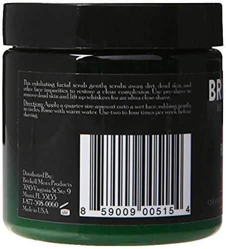 Brickell Men's Renewing Face Scrub for Men, Natural and Organic Deep Exfoliating Facial Scrub Formulated with Jojoba Beads, Coff