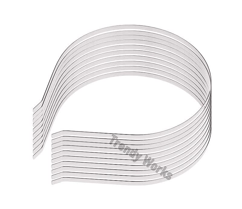 Trendy Works 20 Pieces Plain Metal Headband Hair Hoop Diy Hair Bands Hair Accessories For Women Girls (Silver)