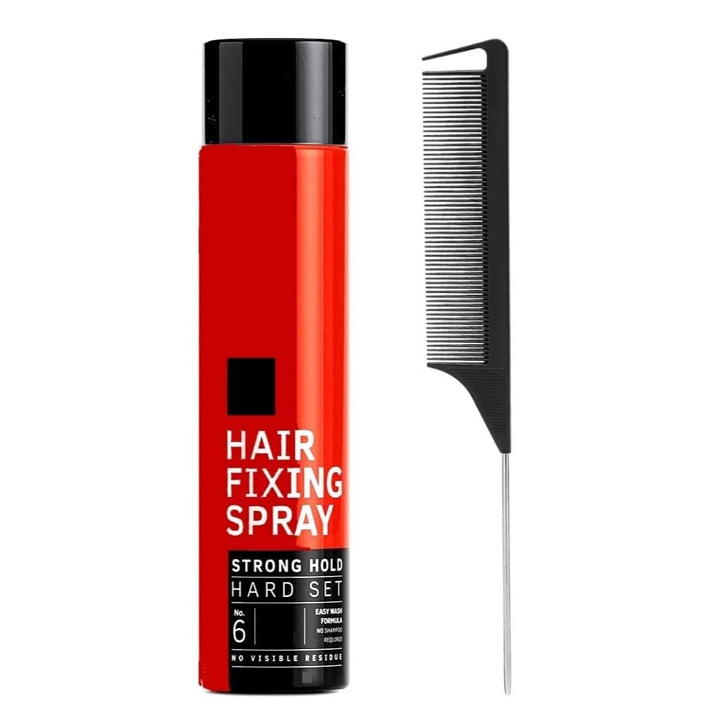 Prityka Ultra Hold Hair Fixing Spray 420Ml With Tail Comb  Long Lasting NonSticky Hair Setter For Women, AntiFrizz Salon Fini