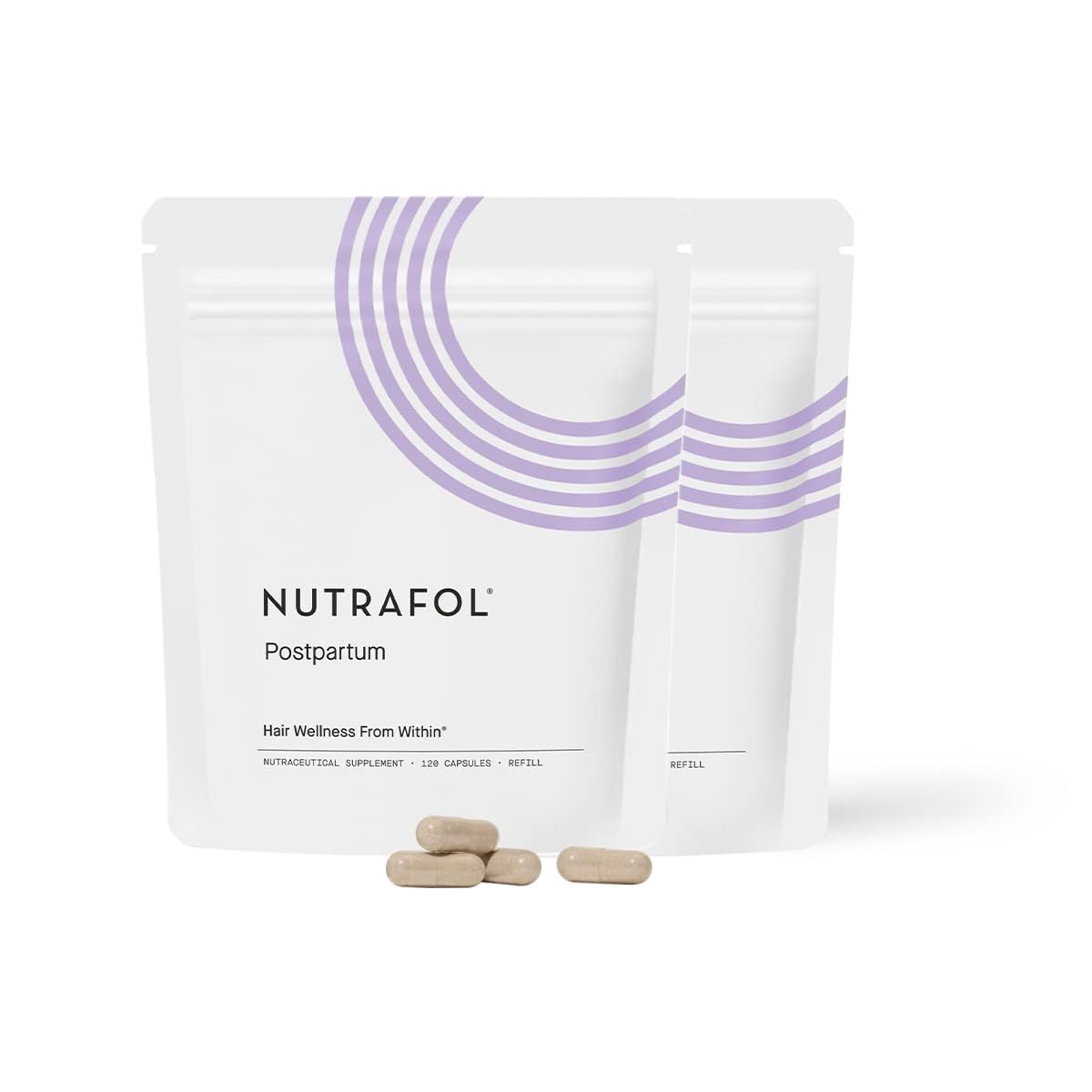 Nutrafol Postpartum Hair Growth Supplements, Clinically Tested for Visibly Thicker Hair and Less Shedding, Breastfeeding-Friendl