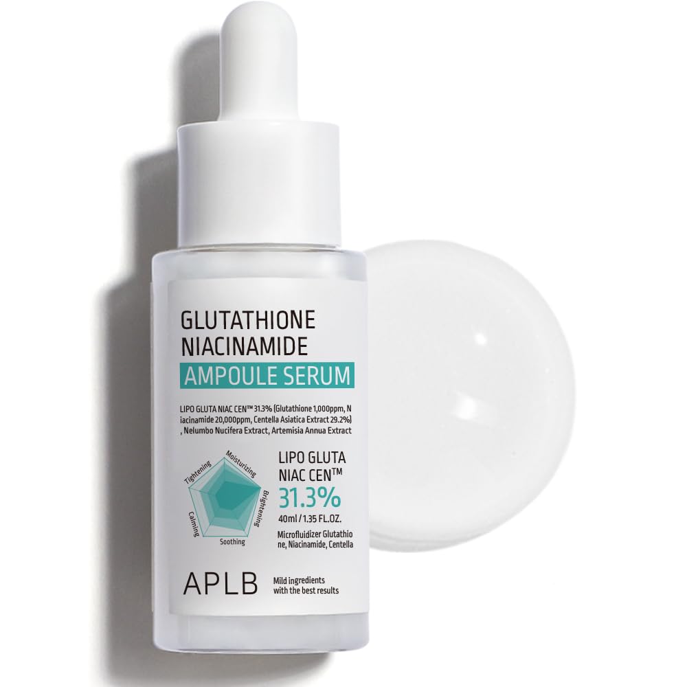 Aplb Glutathione Niacinamide Ampoule Serum | Lipo Gluta Niac Cen 31.3% 1.35 Fl.Oz/Korean Skincare, Long Lasting Moisturizing, Im