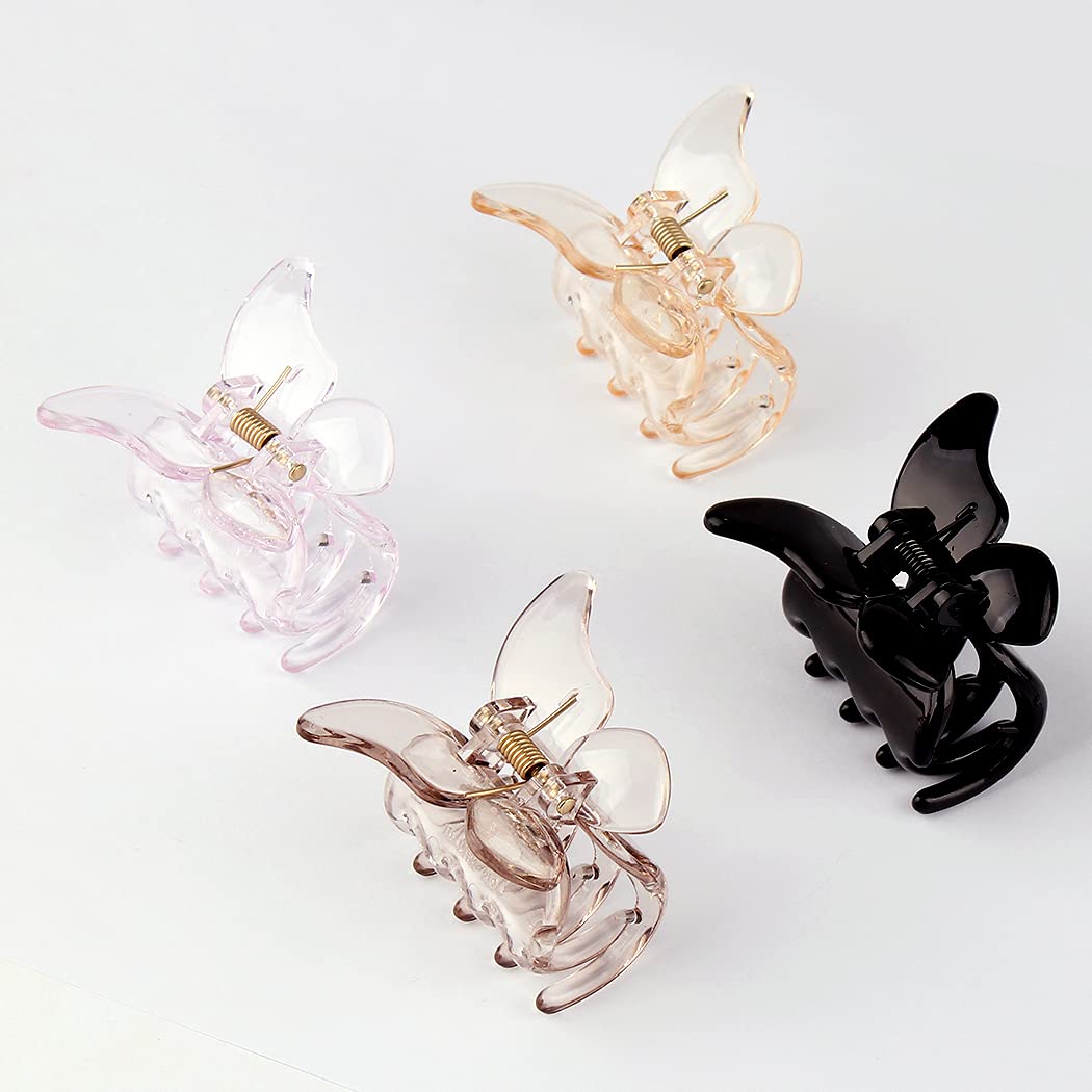 Canitor Hair Clip, Butterfly Cute Hair Claw Clips 1.9 '' for Thin Hair, 4 Count