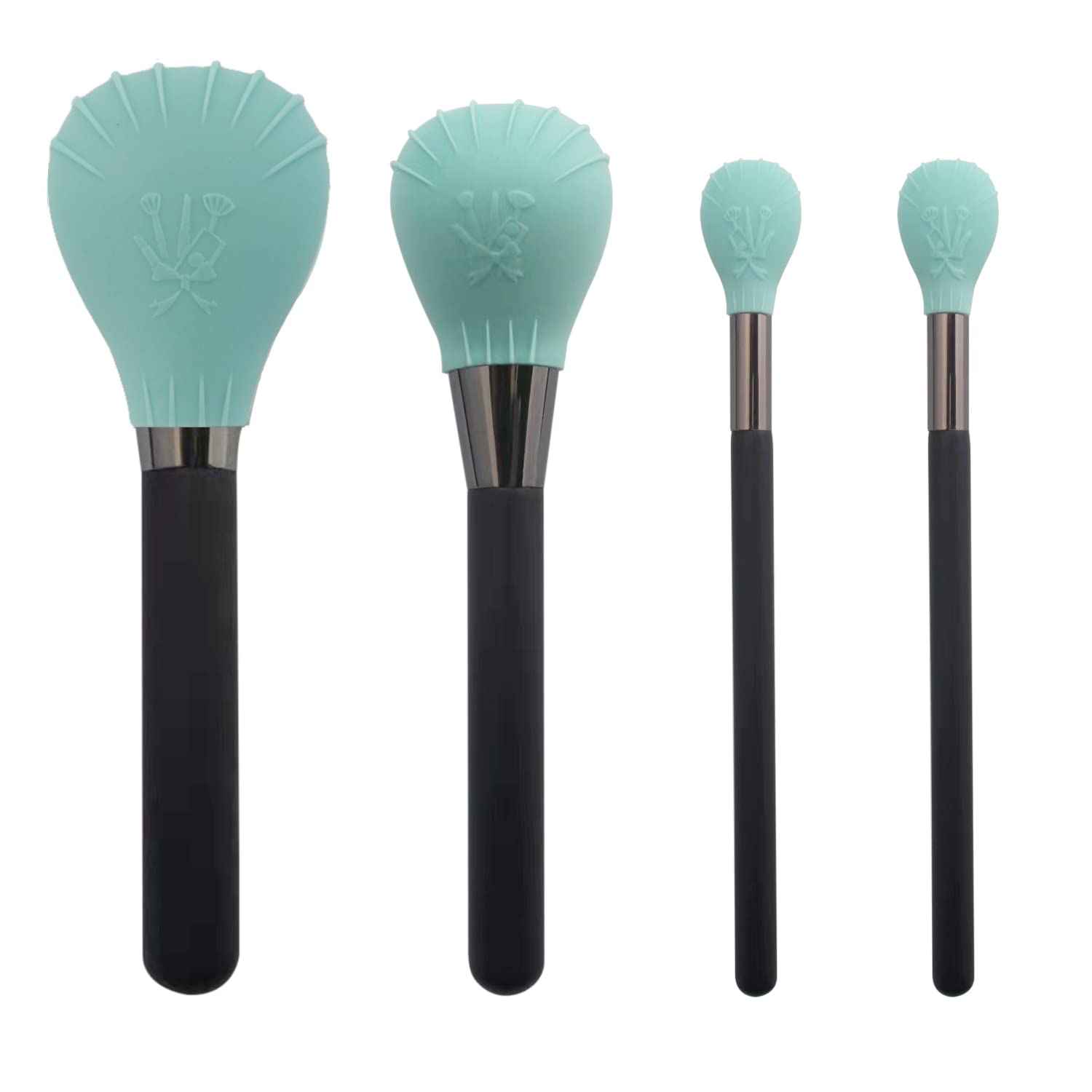 LORMAY 4 Pcs Silicone Makeup Brush Covers, Brush Bubbles for Protecting Bristles from Getting Crushed and Keeping Cosmetic Bag C