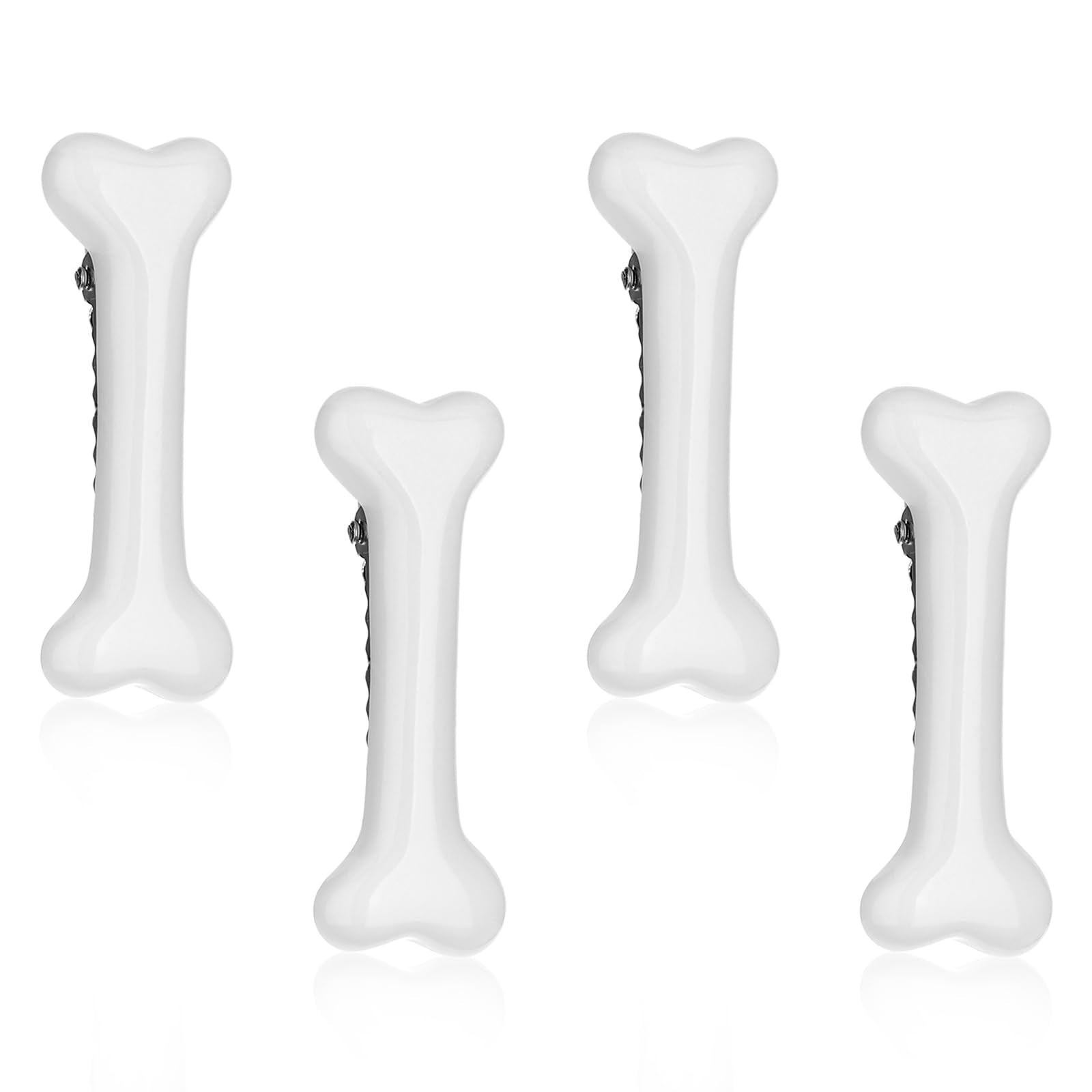 Mabor 4Pcs Bone Hair Clip White Bones Hairpins for Women Girls Hair Accessories for Halloween Cosplay Costume Party Daily Wear H