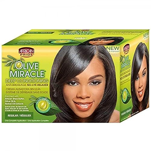 African Pride Hair Conditioner and Relaxer Kit, Regular, Olive, 1 Oz, 12 Count (2112)