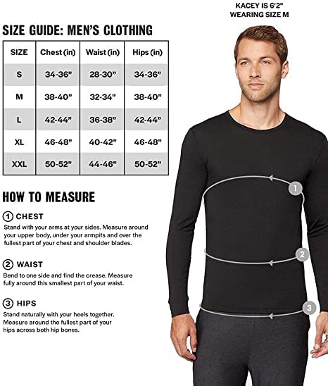 32 DEgREES Mens Lightweight Baselayer crew Top  Long Sleeve  Form Fitting  4-Way Stretch  Thermal, Stormy Night, XX-Large