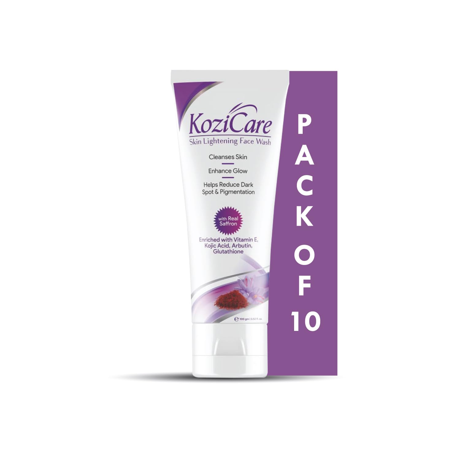 Kozicare Saffron Face Wash | Kojic Acid Face Wash | Skin Whitening Face Wash | Acne Wash For Glowing Skin | Cleanses Skin Enhanc