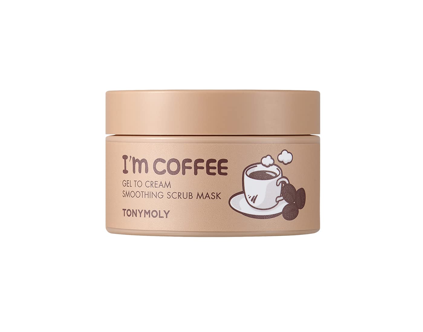 TONYMOLY I'm Coffee Gel To Cream Smoothing Scrub Mask, Gentle Exfoliation, Smooths and Brightens for Softer Skin, 100 ml