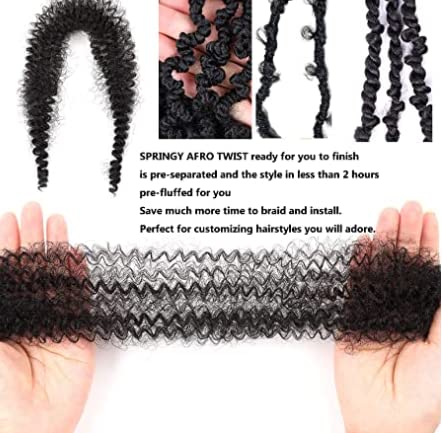 8 Packs Springy Afro Twist Hair 30 Inch Pre-Separated Marley Twist Braiding Hair Soft Synthetic Crochet For Distressed Faux Locs