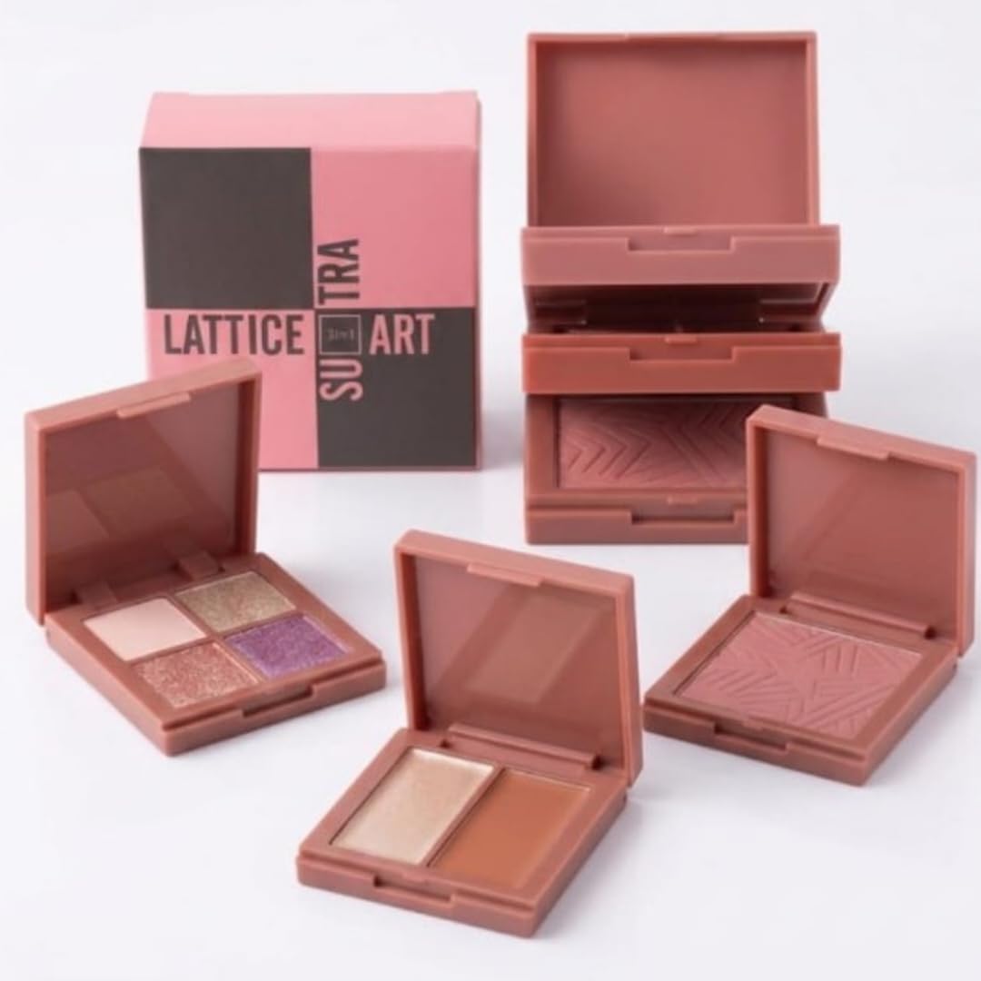 3In1 Makeup Palette  Eyeshadow, Cream Blush & Blush Powder Combo | Highly Pigmented, LongLasting, TravelFriendly Compact