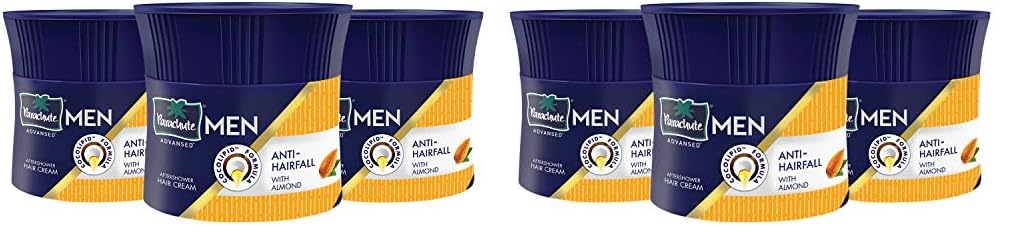 Parachute Advansed Hair Cream For Men, Anti Hairfall | Hair Cream After Shower | Non Sticky Oil Replacement, 6 Pack (100G Each)