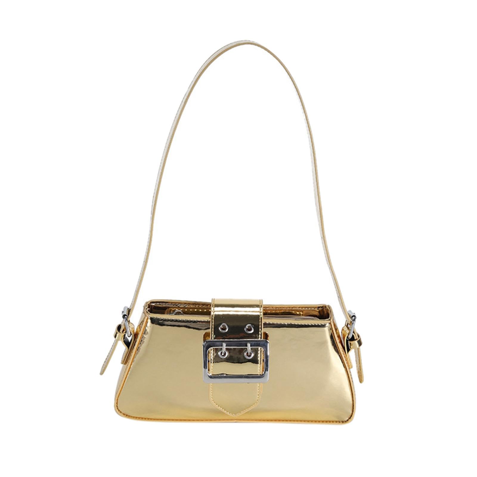 Enakshi Women Shoulder Bag Glossy Handbag Satchel Tote Bag For Outdoor Vacation Work Gold|Clothing, Shoes & Accessories | Womens