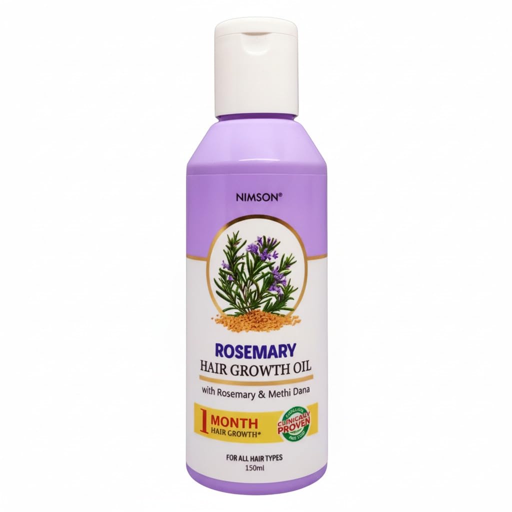 Nimson Rosemary Hair Growth Oil For Stronger Hair & Reduced Hair Fall | Enriched With Methi Dana & Bhringraj | 150Ml | Suitable 