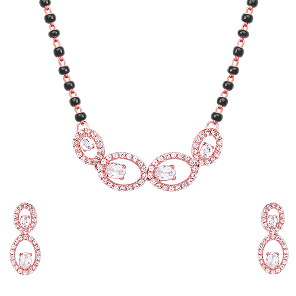 Giva 925 Silver Rose Gold Eternal Love Set| Gift For Women & Girls | With Certificate Of Authenticity And 925 Stamp | 6 Months W